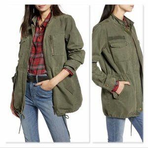 Treasure & Bond Anorak Canva Jacket Olive Green Cotton Woman's Medium | f2